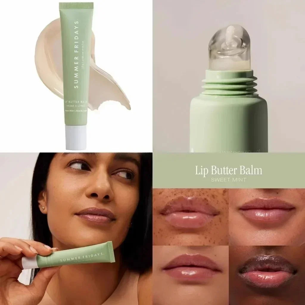 Fashion Summer Fridays Cherry Pink Sugar Vanilla Lip Balm Moisturizing Lipstick Set Soft Tube Mirror Lip Gloss Lip Makeup Care