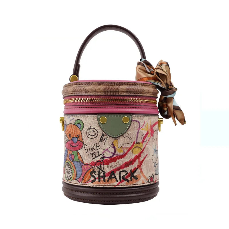 Women's handbag 2023 new fashion designer cylinder bag handbag single shoulder crossbody women's bag small bag