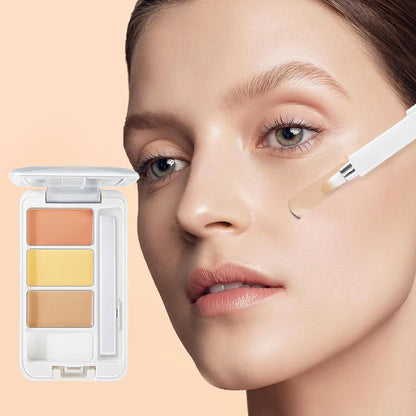 Three-Color Multi-Purpose Concealer - Long-Lasting, Waterproof, Moisturizing, Covers Dark Circles, Tattoos And Tear Grooves