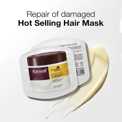 Karseell 24 packs/box Collagen Hair Mask Essence Collagen Hair Treatment Deep Repair Conditioning Argan Oil for Dry Damaged Hair