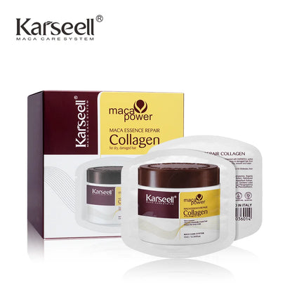 Karseell 24 packs/box Collagen Hair Mask Essence Collagen Hair Treatment Deep Repair Conditioning Argan Oil for Dry Damaged Hair