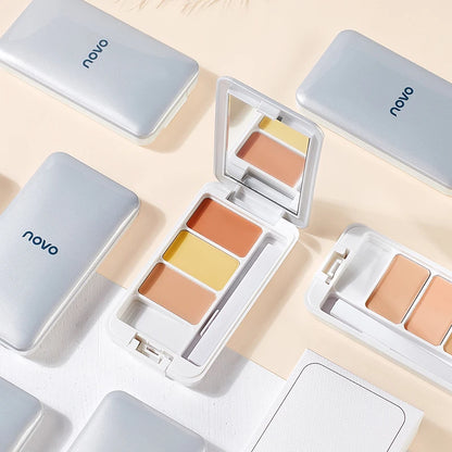 Three-Color Multi-Purpose Concealer - Long-Lasting, Waterproof, Moisturizing, Covers Dark Circles, Tattoos And Tear Grooves