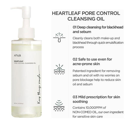 Anua Cleanser Heartleaf oil Facial Cleanser Korean Original Form Moisturizing Soothing Skin Care Heartleaf Oil Control Cleanser