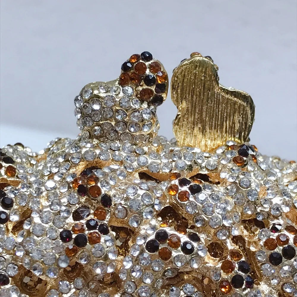 XIYUAN Popcorn Crystal Clutch Bags MINI Metal Box Minaudiere Purses Wedding Party Dinner Handbags Rhinestone Clutches Bags Gift