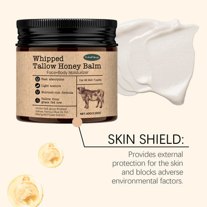 WoodSleep Beef Tallow Paste Deeply Moisturizer Brightening Wrinkle Remover Grass Fed Tallow Wild Honey Face Body Cream Skin Car
