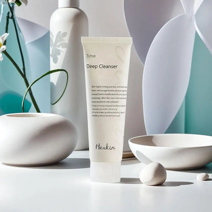 Korean Hexkin Efficient Cleansing Facial Cleanser Time Brightening Deep Get Rid Of Makeup Lavender Cornfower Extract Cleanser