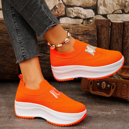 Women Platform Sneakers Casual Slip on Fashion Loafers Shoes Ladies Outdoor Breathable Tennis Sneakers Woman Zapatos De Mujer