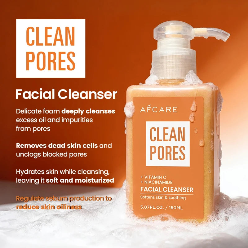 Natural VitaminC Cleanser All Face Wash 150ml Deep Cleans Dissolves Grease Brightens Skin Good With Hyaluronic acid