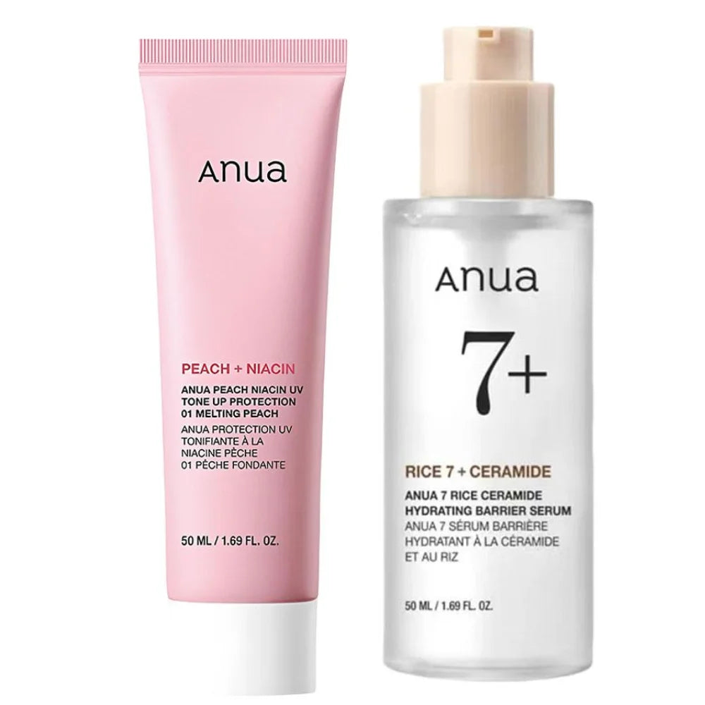 Anua Peach Rice Ceramide Skincare For Daily Defense All Skin Hydrating SPF Sunscreen Barrier Repair Essence Protect Nourish Skin