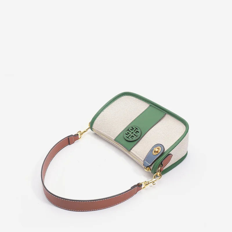 TB 2024 New Fashion Casual Armpit Bag Light Luxury Trendy Canvas Messenger BagShoulder Bag Womens Handbag