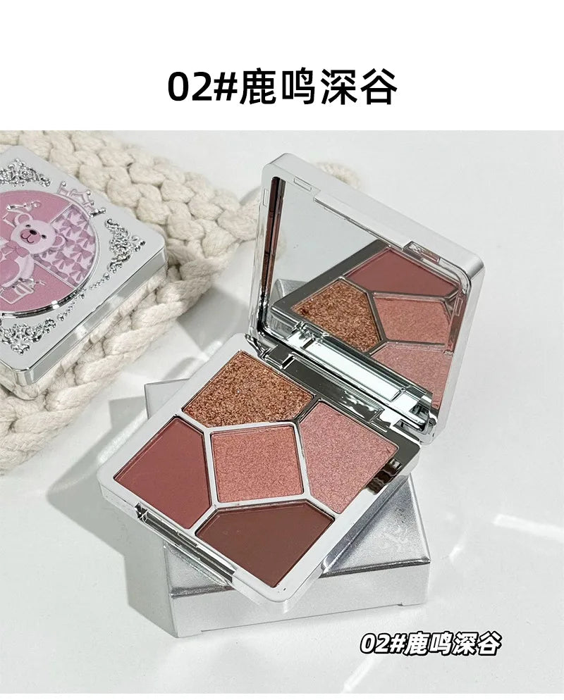 Eyeshadow Palette Blush Highlight Makeup Pearly Highgloss Shimmer Pink Brown Earth Color Fine Sequins Eye Shadow