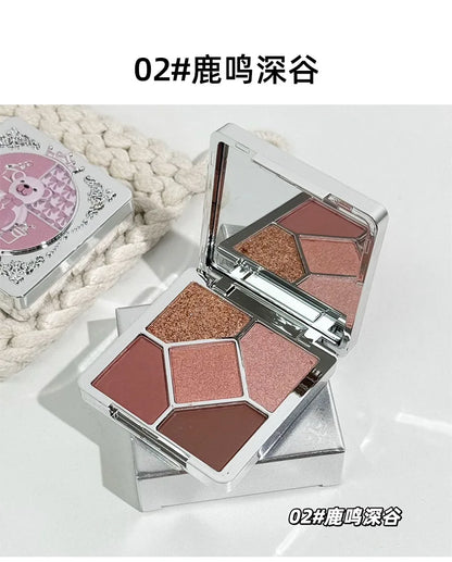 Eyeshadow Palette Blush Highlight Makeup Pearly Highgloss Shimmer Pink Brown Earth Color Fine Sequins Eye Shadow