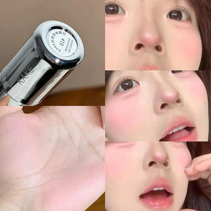 Moisturizing Sponge Head Blusher Liquid Blush Stick Natural Lip Contour Cheek Makeup Matte Milk Pink Brighten Rouge Highlighter