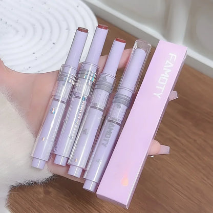 Mirror Glass Solid Lip Gloss Water Light Round Tube Lipstick Clear Oil Jelly Lip Glaze Natural Nude Moisturizing Makeup Tint