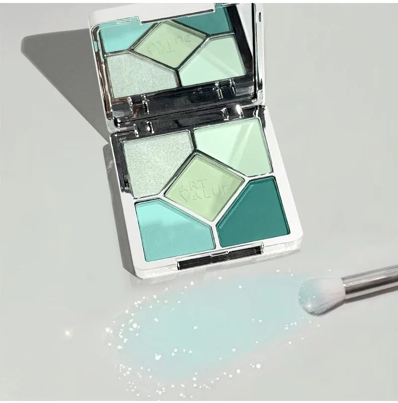 Eyeshadow Palette Blush Highlight Makeup Pearly Highgloss Shimmer Pink Brown Earth Color Fine Sequins Eye Shadow