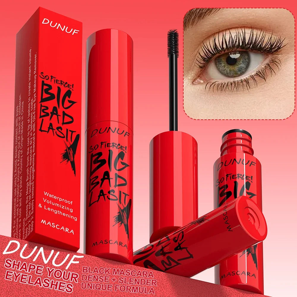 DUNUF Waterproof Mascara Eyelashes Lengthening Long Lasting Silky Lash Black Eyelashes Extension Make Up Beauty Eye Korean Cosmetic