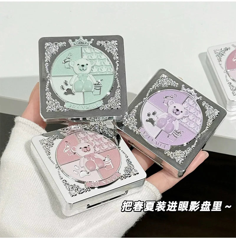 Eyeshadow Palette Blush Highlight Makeup Pearly Highgloss Shimmer Pink Brown Earth Color Fine Sequins Eye Shadow