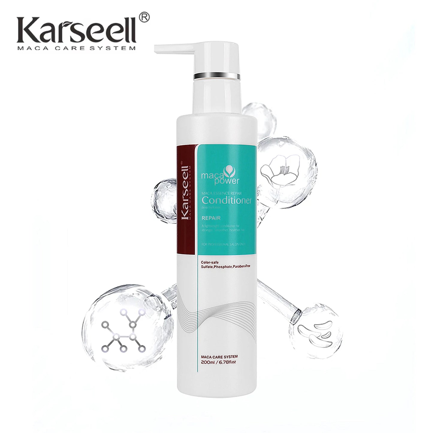Original Karseell Volume Shampoo and Conditioner Argan Oil Moisturizing Smooth Leave in Cream Curl Defining Cream Hair Care Set