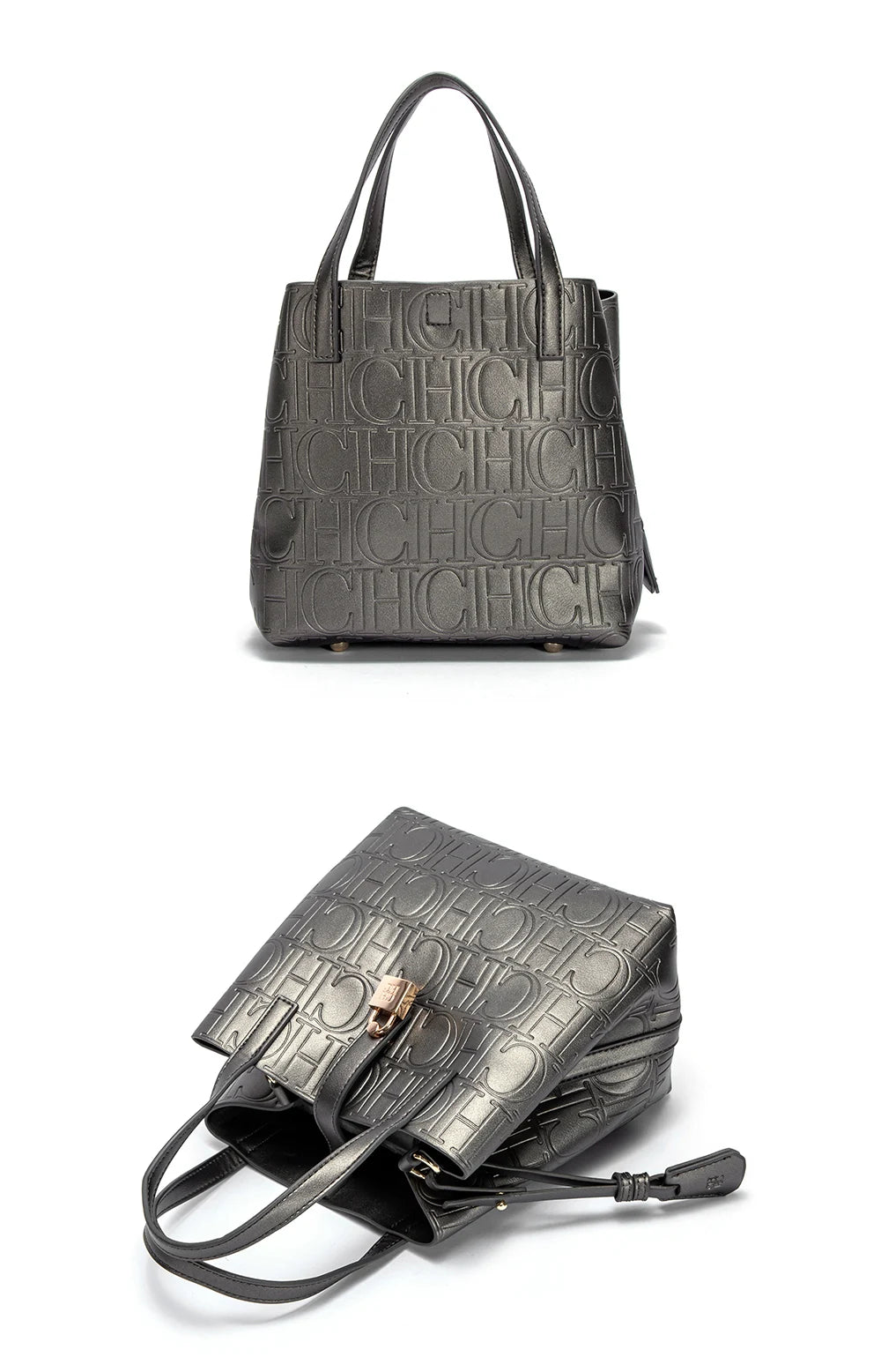 CHCH Women's Tote Bag New Steel Embossed Handheld Bun Mother Shopping Bag