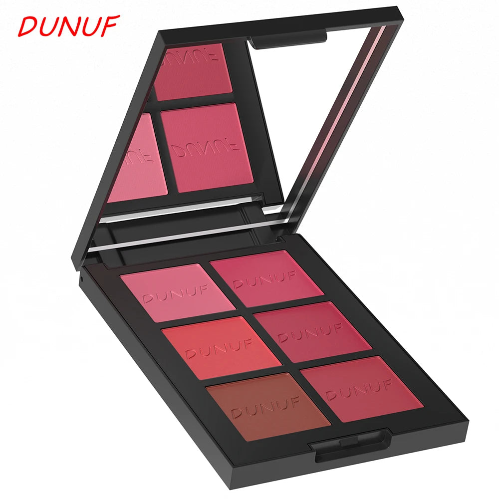 Airflow Powder Blush Palette 6 Color Matte Shimmery Highlighter Bronzer Longwearing High Pigment Waterproof Contour Makeup