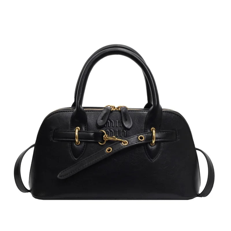 Fashionable Retro Shell Handbag Women's Crossbody Bag Versatile Autumn Winter Handbag Single Shoulder Bag with Zipper Closure