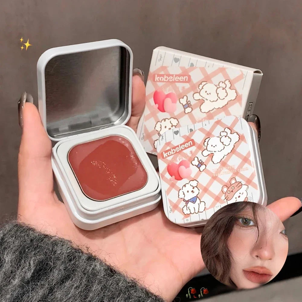 Multi-purpose Lipstick Blush Cream Waterproof Soft Moisturizing Lip Cheek Blush Tint Pigment Lasting Brightening Contour Makeup