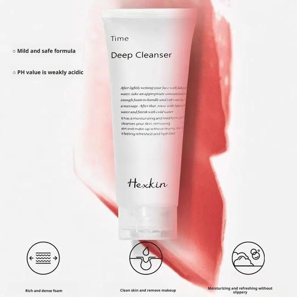 Korean Hexkin Efficient Cleansing Facial Cleanser Time Brightening Deep Get Rid Of Makeup Lavender Cornfower Extract Cleanser