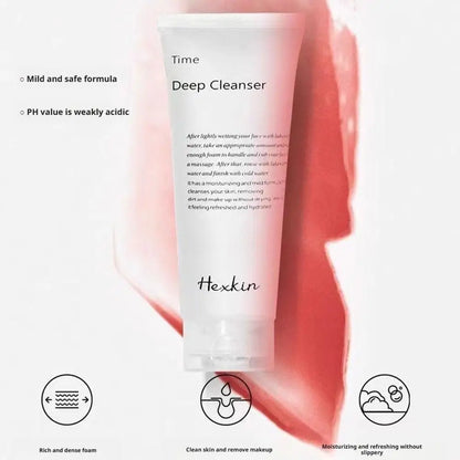 Korean Hexkin Efficient Cleansing Facial Cleanser Time Brightening Deep Get Rid Of Makeup Lavender Cornfower Extract Cleanser