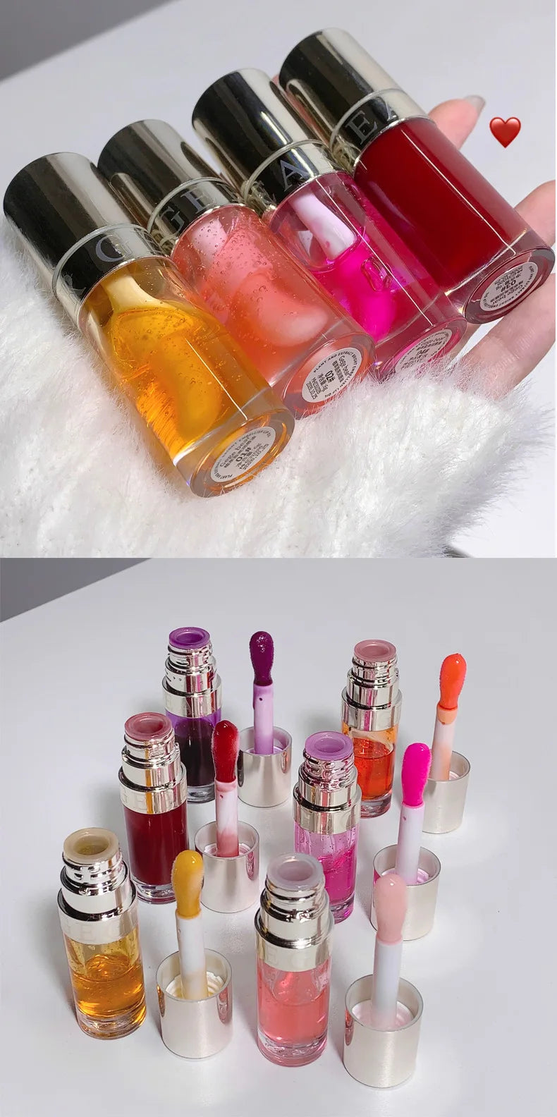 Moisturizing Glass Lip Oil Purple Jelly Violet Transparent Plumper Lip Gloss Makeup Nutritious Liquid Lipstick Brush Lip Care