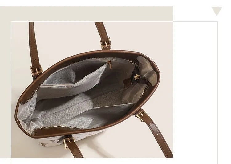 Popular and Versatile Leather Tote Bag with Large Capacity for Women 2024 New Fashion and Classic Computer Shoulder Handbag