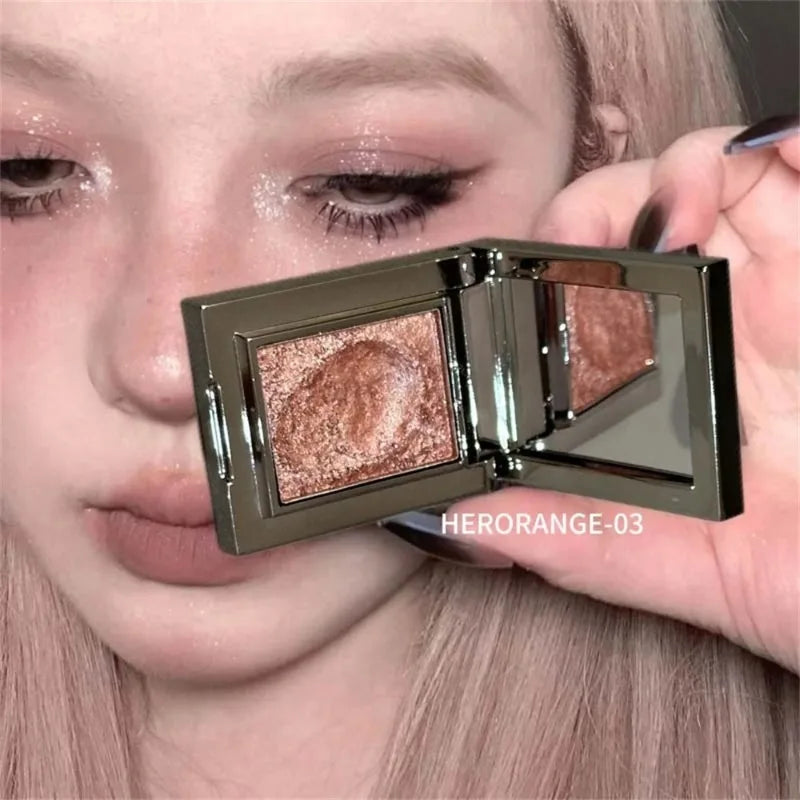 Diamond Monochrome Highlighter Eyeshadow Palette Chameleon Metallic Green Brighten Eye Shadow Fine Flash Eye Makeup Cosmetic