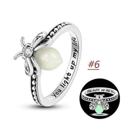 2024 Summer New Glow-in-the-dark Firefly Dangle Charm Fit Original Pan Bracelet DIY Silver&Gold Plated Women Jewelry Gift