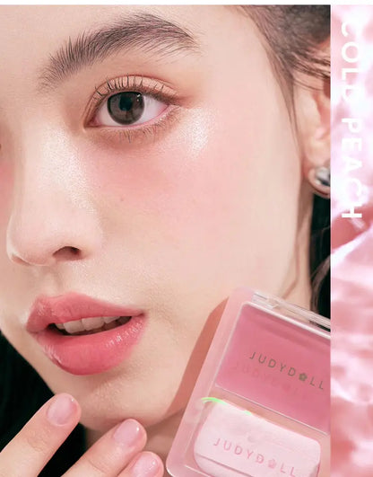 Judydoll Dewy Water Glow Cream Blush & Highlighter Stick Palette - Multi-Use, Buildable Color, Blurring Airy Effect for Face