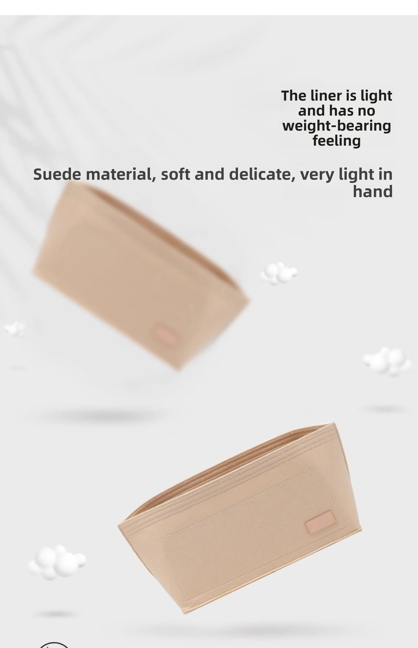 Purse Organizer insert for Handbags Base Shaper 3pc Set city33 Felt Organizer Insert Large Tote Bag Organizer with Zipper