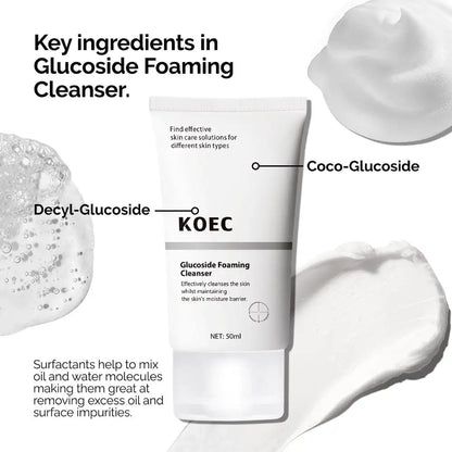 50ml KOEC Glucoside Foaming Cleanser Effective Cleanse Low-Foaming Oily Skincare Remain Moisture Coco-Glucoside Decyl-Glucoside