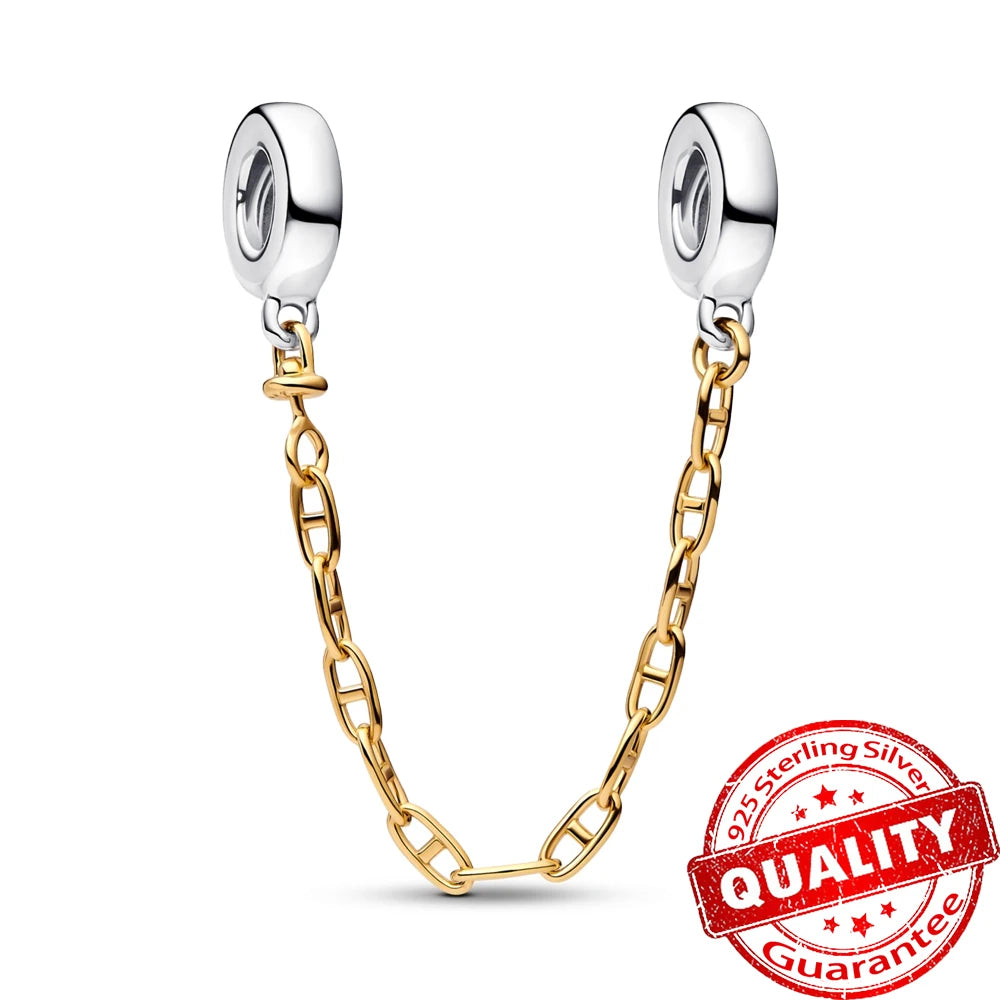 Gorgeous 925 Sterling Silver Stones & Enamel Clip Beads & Seahorse Dangle Charm Fits Bracelet For Women Gold Necklace Pendant