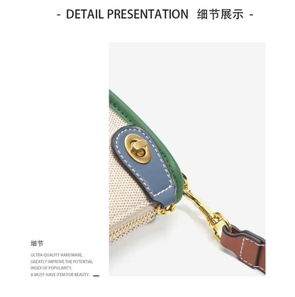 TB 2024 New Fashion Casual Armpit Bag Light Luxury Trendy Canvas Messenger BagShoulder Bag Womens Handbag