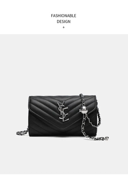 2024 New Luxury Fashionable Genuine Leather Chain Shoulder Bag Envelope Style Lightweight Women's Small Bag Soft Texture