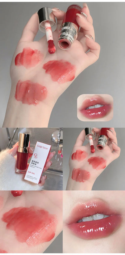 Moisturizing Glass Lip Oil Purple Jelly Violet Transparent Plumper Lip Gloss Makeup Nutritious Liquid Lipstick Brush Lip Care