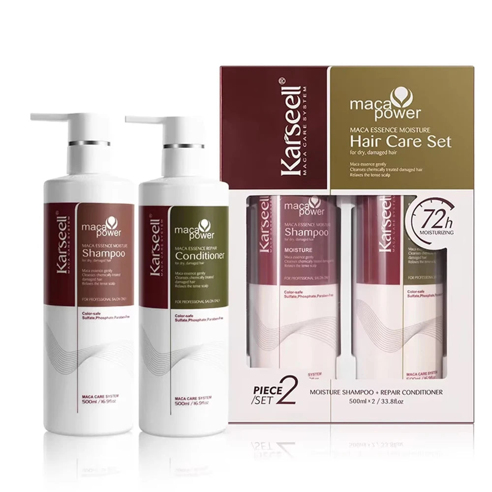 Original Karseell 500ml Moisture Shampoo Argan Oil  Moisturizing Smooth Shampoo Hair Care Set 1/2/3pcs for Dry and Damaged Hair