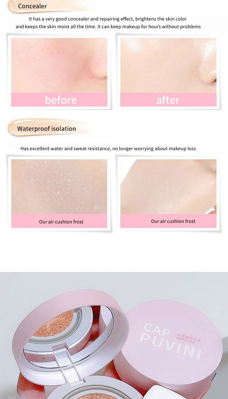 Moisturizing Concealer Air Cushion Natural Makeup Holding Water Resistant Cream Skin Foundation