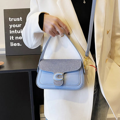 Stylish Quilted Women Messenger Bag - Waterproof Leather Crossbody Shoulder Bag With Adjustable Chain For Travel & Shopping