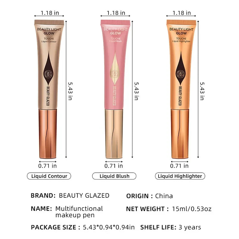 Liquid Blush Highlighter Pen Pearl Fine Shine Matte Naturally Brighten Multi-use Cheek Eye Tint Peach Blush Makeup korean blush