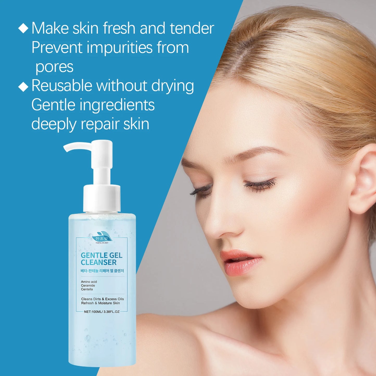 Beta-Panthenol Gel Cleanser: Gentle Cleansing, Leaves Skin Soft and Tender – Transparent Gel, Refreshing Facial Cleanser