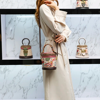 Women's handbag 2023 new fashion designer cylinder bag handbag single shoulder crossbody women's bag small bag