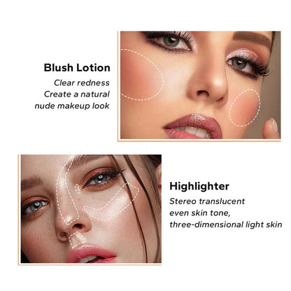 Liquid Blush Highlighter Pen Pearl Fine Shine Matte Naturally Brighten Multi-use Cheek Eye Tint Peach Blush Makeup korean blush