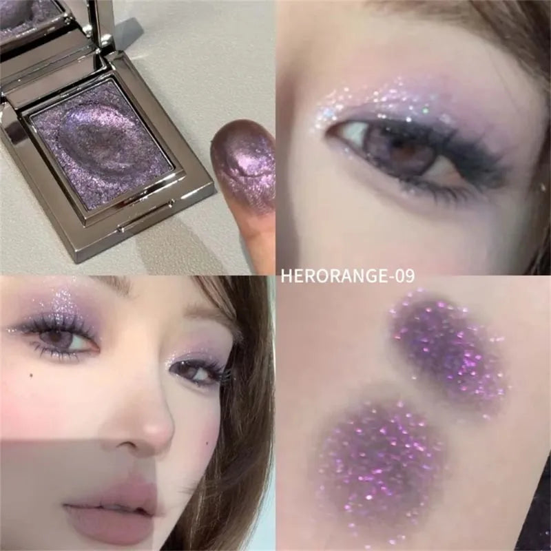 Diamond Monochrome Highlighter Eyeshadow Palette Chameleon Metallic Green Brighten Eye Shadow Fine Flash Eye Makeup Cosmetic