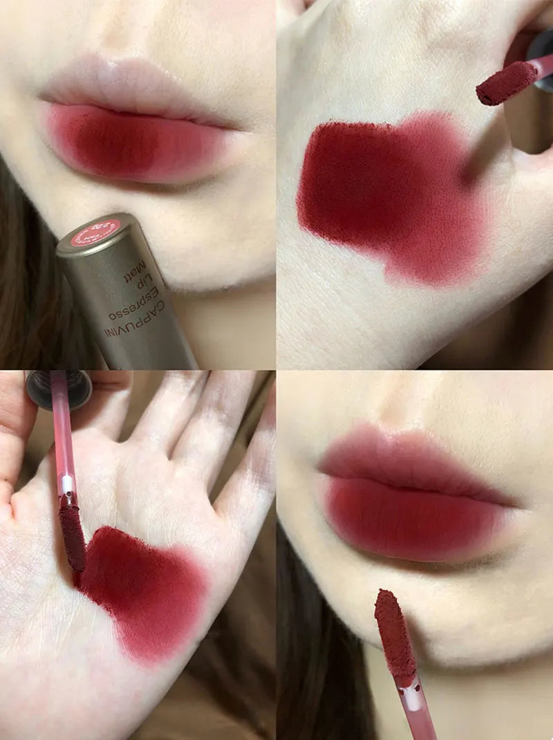 Single Velvet Matte Mist Lip Gloss,Waterproof Non-Stick Cup Lip Glaze Smudge Proof Not Fade Liquid Lipstick