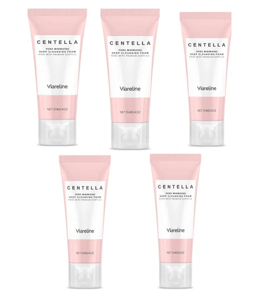 1/2/3/5 Pcs Centella Pore Minimizing Deep Cleansing Foam,Facial Skin Cleanser Moisturizing Soothing,Remove Pore-Clogging Debris