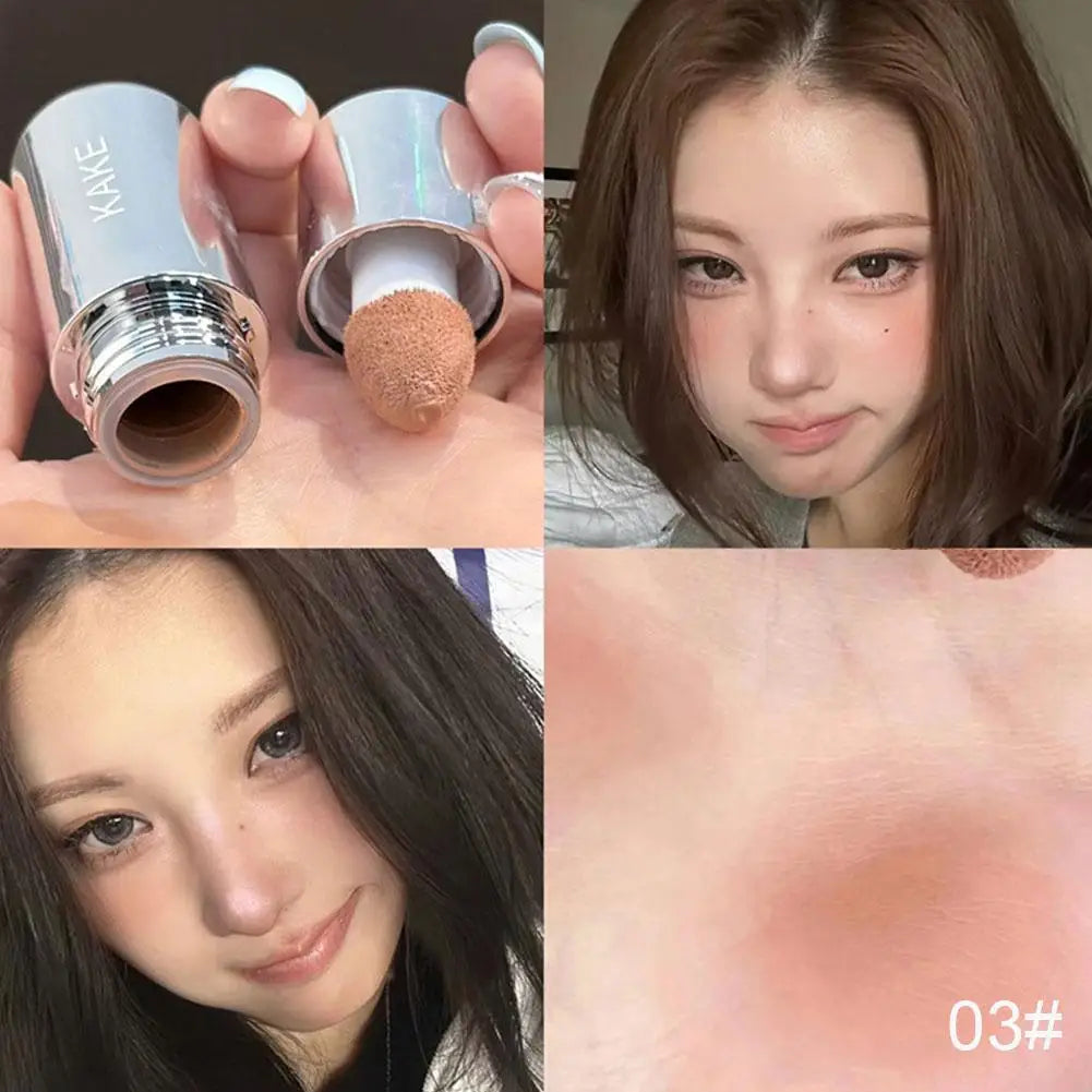 Moisturizing Sponge Head Blusher Liquid Blush Stick Natural Lip Contour Cheek Makeup Matte Milk Pink Brighten Rouge Highlighter